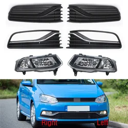 Car Front Bumper DRL Fog Light Lamp Trim Grille Cover Frame Lid Bezel For VW Polo 6C Hatchback 2014 2015 2016 2017
