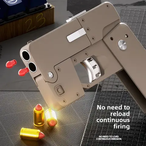 Deformation Folding Mobile Phone Spray Gun Pistol Model Deformed Phone Shell Ejection Soft Bullet Gun Can Launch Toy