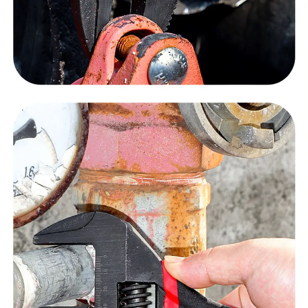 Wide Opening Bathroom Wrench Adjustable Spanner Multifunctional Pipe Repairing Hand Tool Reliable Plumbing Accessory