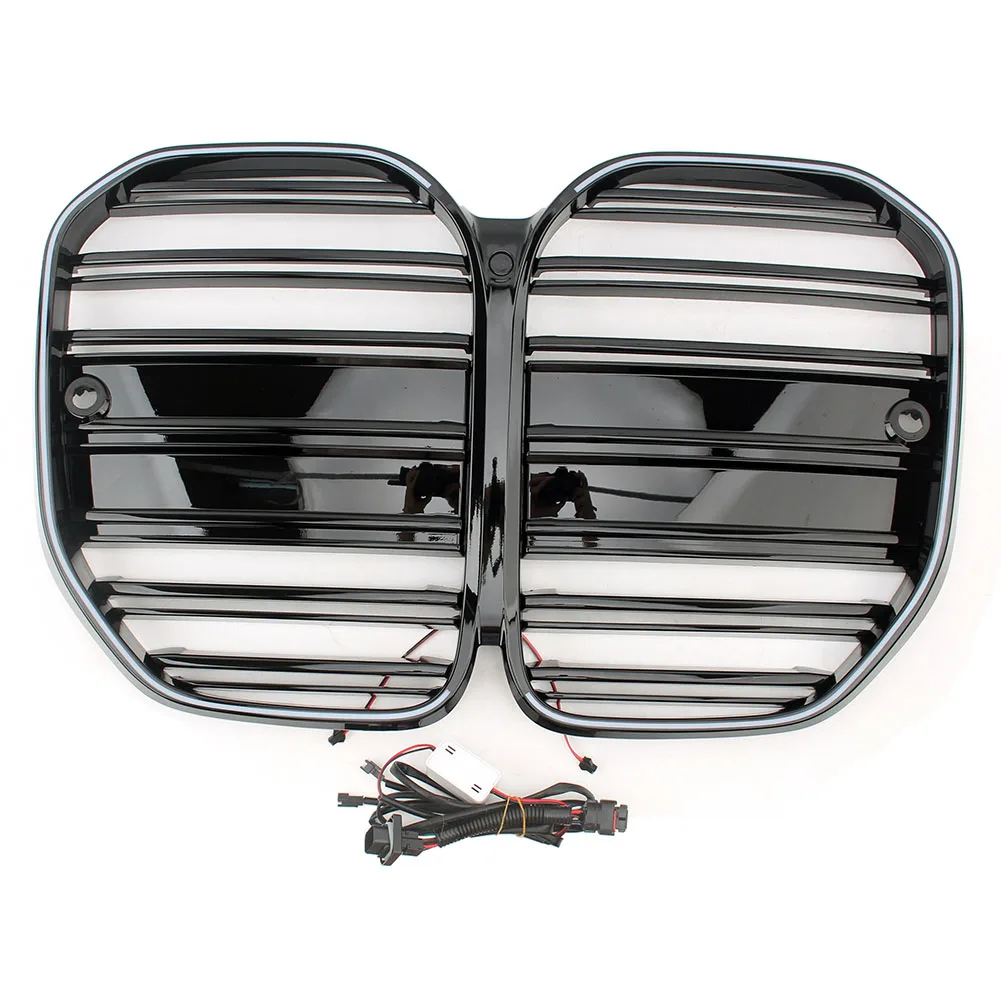 شبكة LED الجبهة العلوية المبرد تجميل شبكات السباق لسيارات BMW G22 4-Series 2-Doors 420i 430i 435i M440i LCI 2020 + مع الضوء
