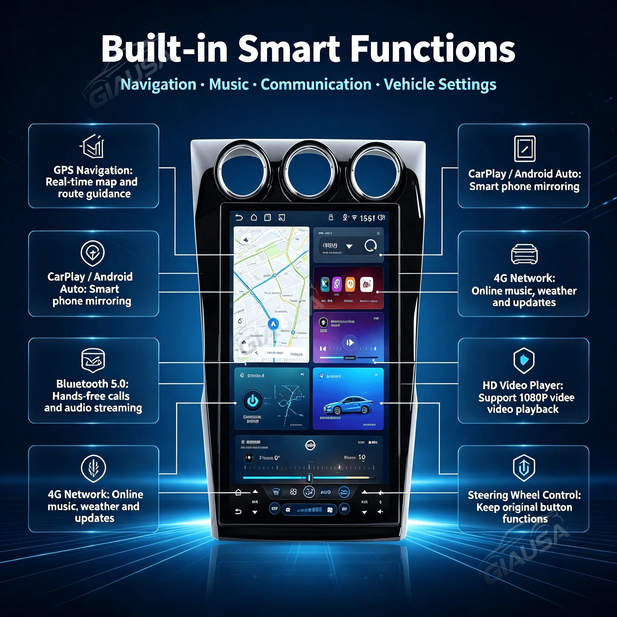 14.5“ Android15 Touch Screen Player Wireless Carplay For Nissan 350z Z33 2002-2008 Car Radio Multimedia GPS Navigation Bluetoot