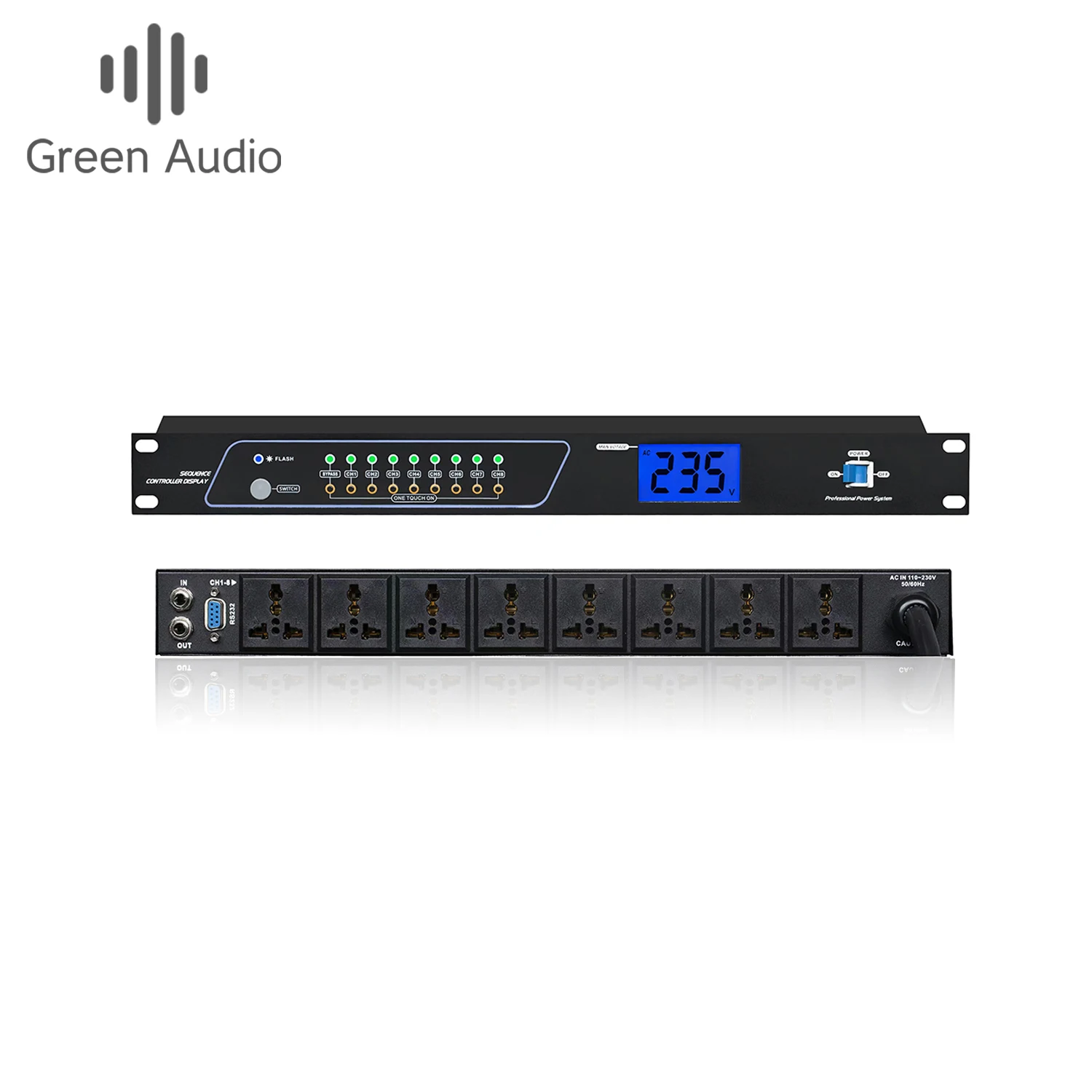 GAX-8008 professional intelligent 8 channel power sequencer with RS232 COM interface