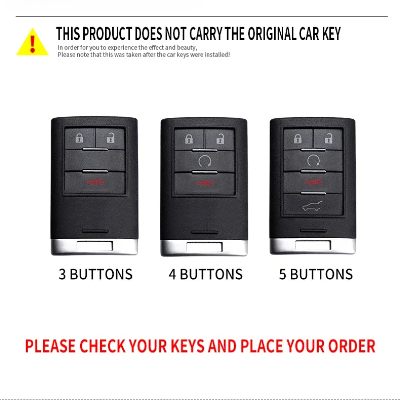 3 4 5 BT Metal Car Key Cover Fob Case Shell for Chevrolet C7 Corvette Cadillac CTS ATS 28T CTSV XTS DTS SLS SRX XLS STS Escalade