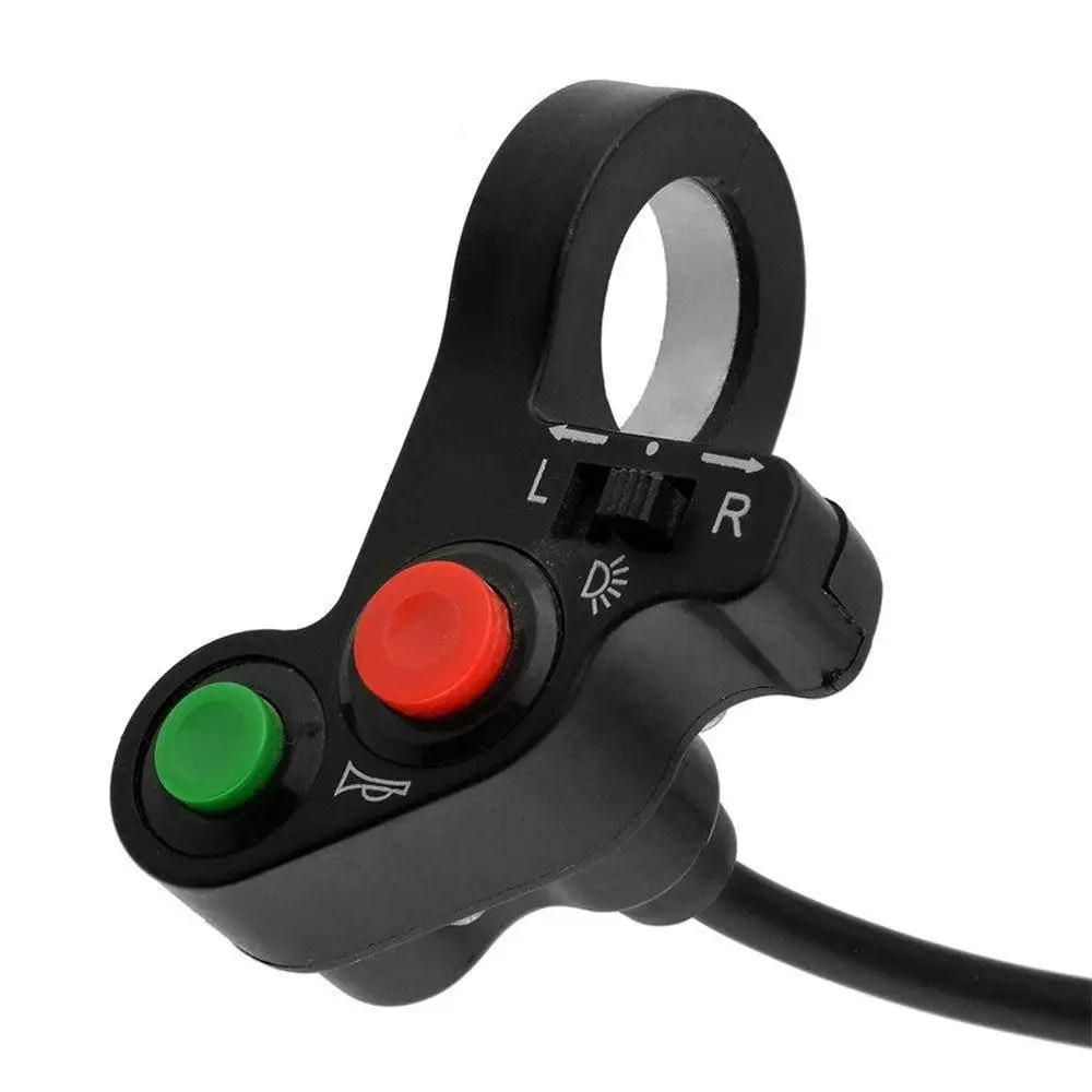 12V Motorcycle Horn Light Turn Signals On/Off Switch Universal for Most 7/8\