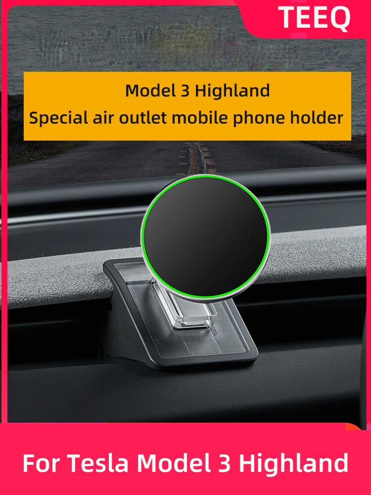 TEEQ for 2023 2024 Tesla Model3 Highland Car Phone Holder Mount Adjustable Magnetic Car Phone Support Frame Accessories