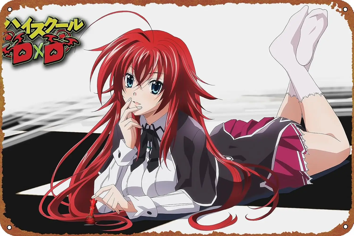 Rias Gremory High School Dxd Anime Poster Metal Tin Sign Wall Decor Signs,Retro Art Decor Metal Plaque Art 8x12 Inch