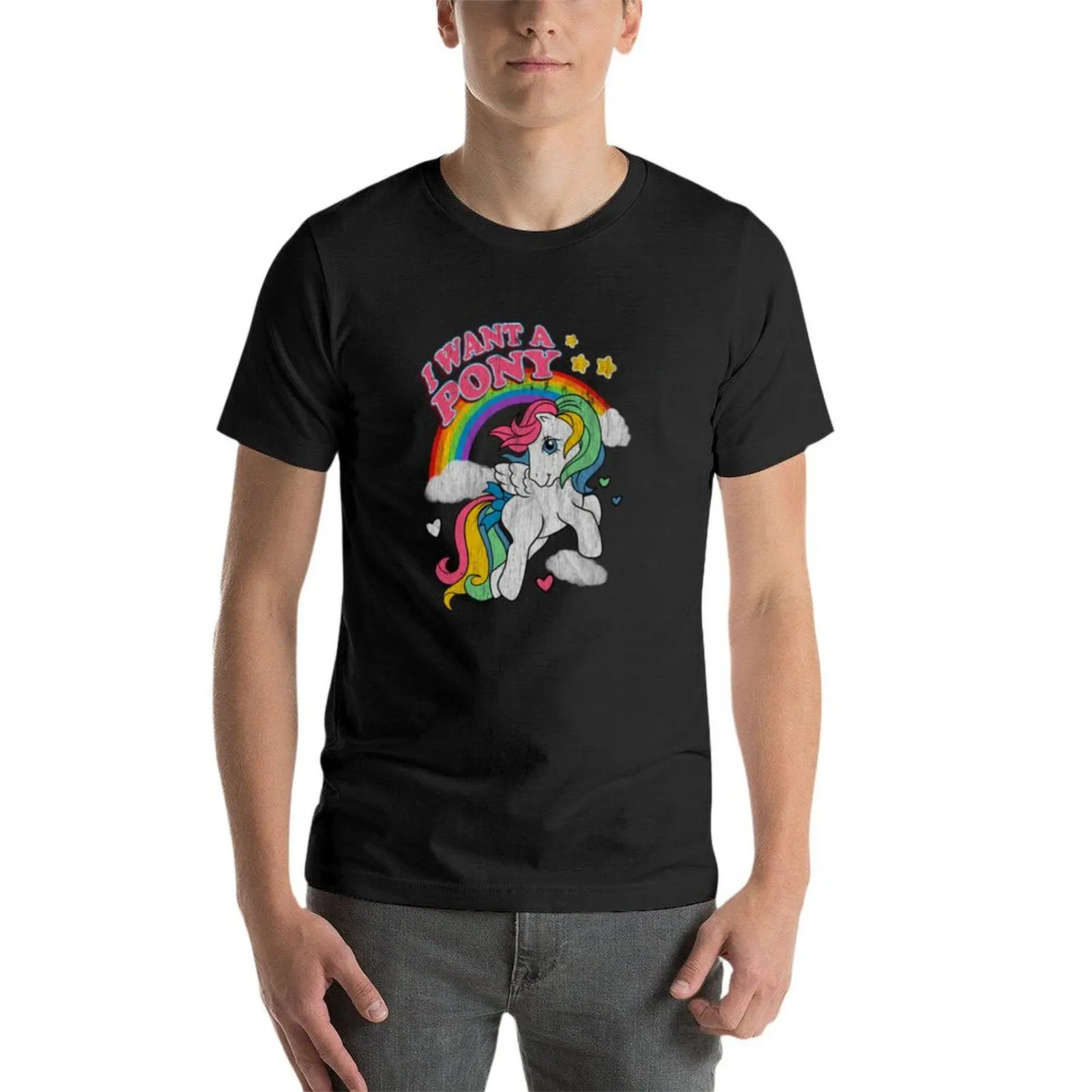 Vintage Little Pony T-Shirt hippie clothes summer tops Aesthetic clothing t shirts for men