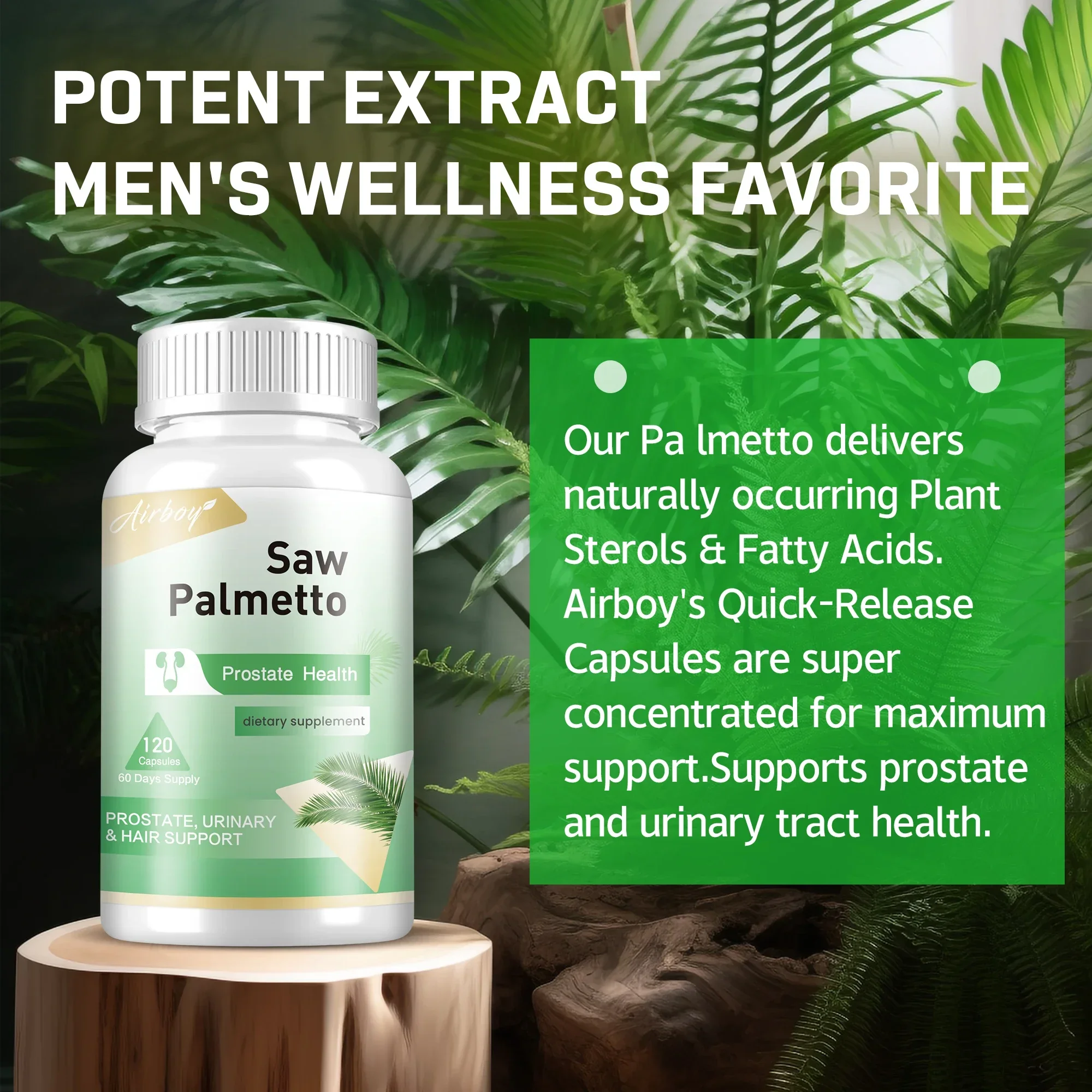 Saw Palmetto - Promote Prostate Health,Reduce Baldness and Thinning Hair, Urinary System Health, Antioxidant