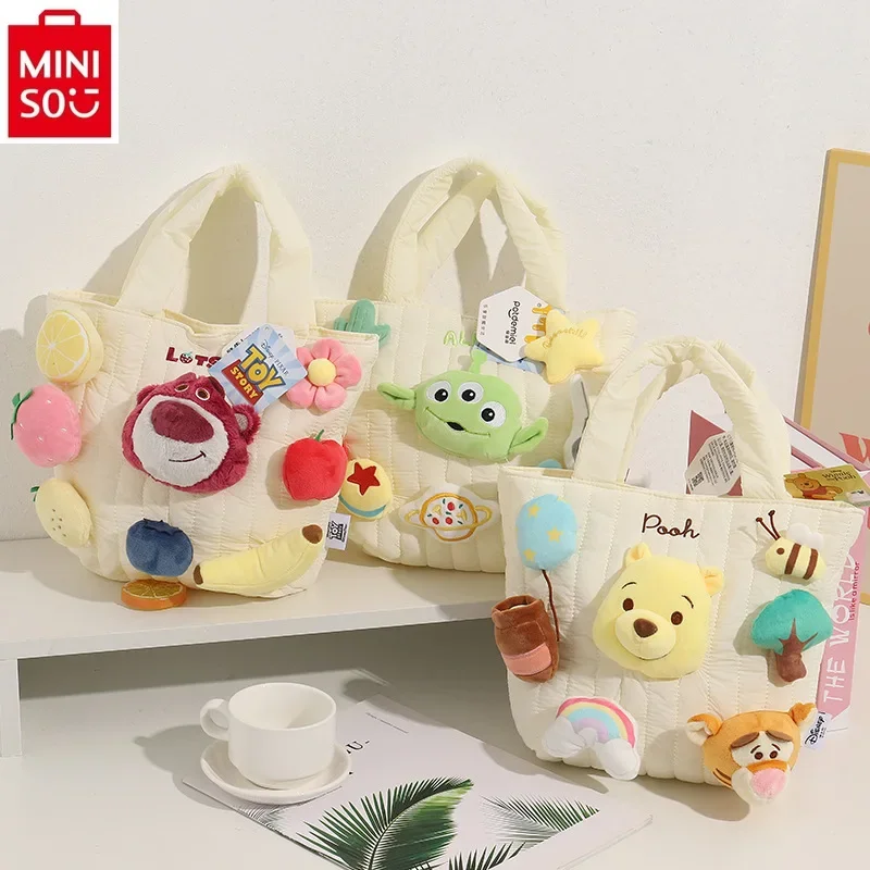 MINISO   Toy Story Hug Dragon Angel Doll Cartoon Handbag Student Cute Large Capacity Storage Single Shoulder Tote Bag