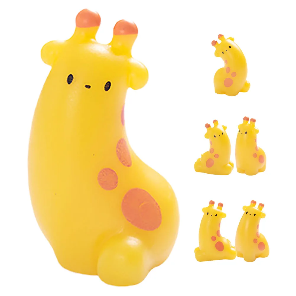 

6pcs Giraffe Resin Mini Figures Home Decor Small Animal Resin Figurines Sculptures Desk Accessories Garden Statue
