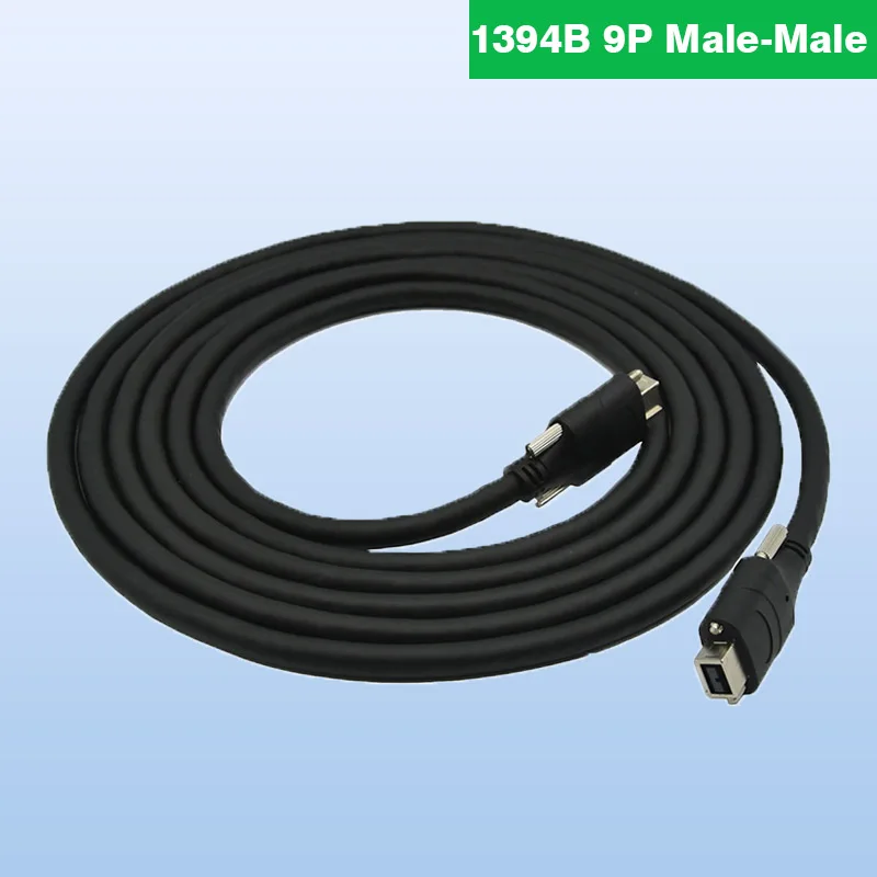 

1394B Industrial Camera Data Cable CCD Firewire 9PIN Male to Male Lock Belt Shielded Signal High Flex 1394 800 Cable