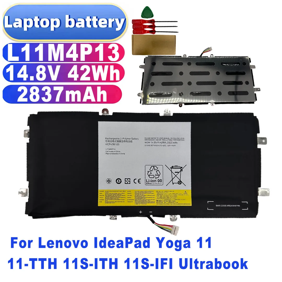 L11M4P13 4ICP4/56/126 2837mAh 14.8V 42Wh Battery for Lenovo IdeaPad Yoga 11 11-TTH 11S-ITH 11S-IFI Ultrabook