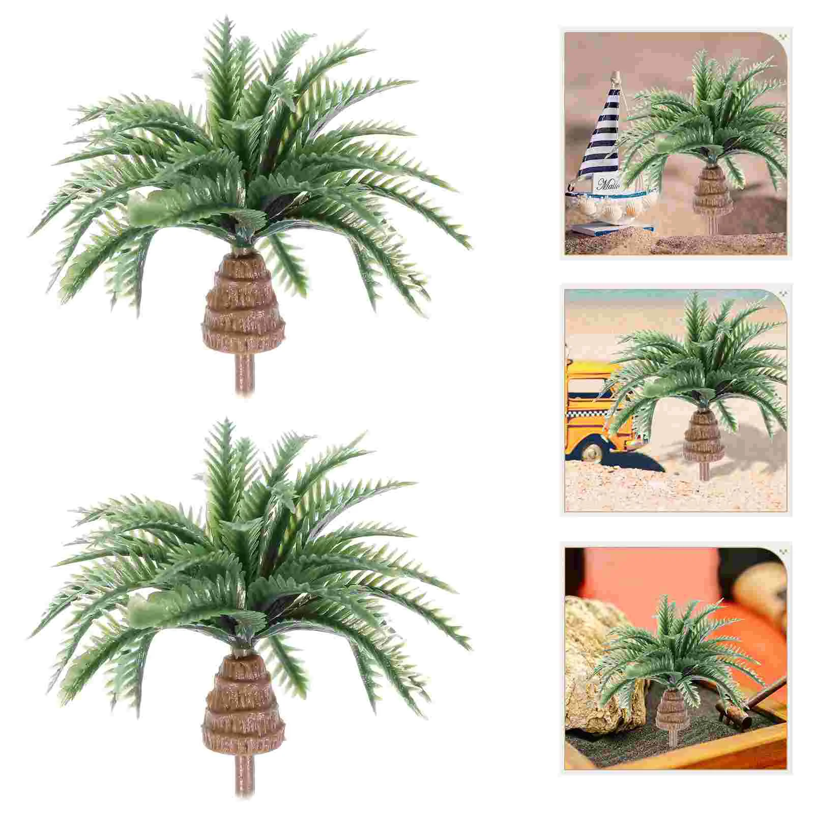 10 Pcs Faux Tree Coconut Model Green Scenery Landscape DIY Trees Train Adornment Sand Table Artificial Palm Plants Decor