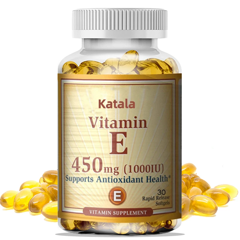 Bcuelov Vitamin E 1000 IU 450mg - for skin, hair, circulatory health, immune system support - antioxidant supplement