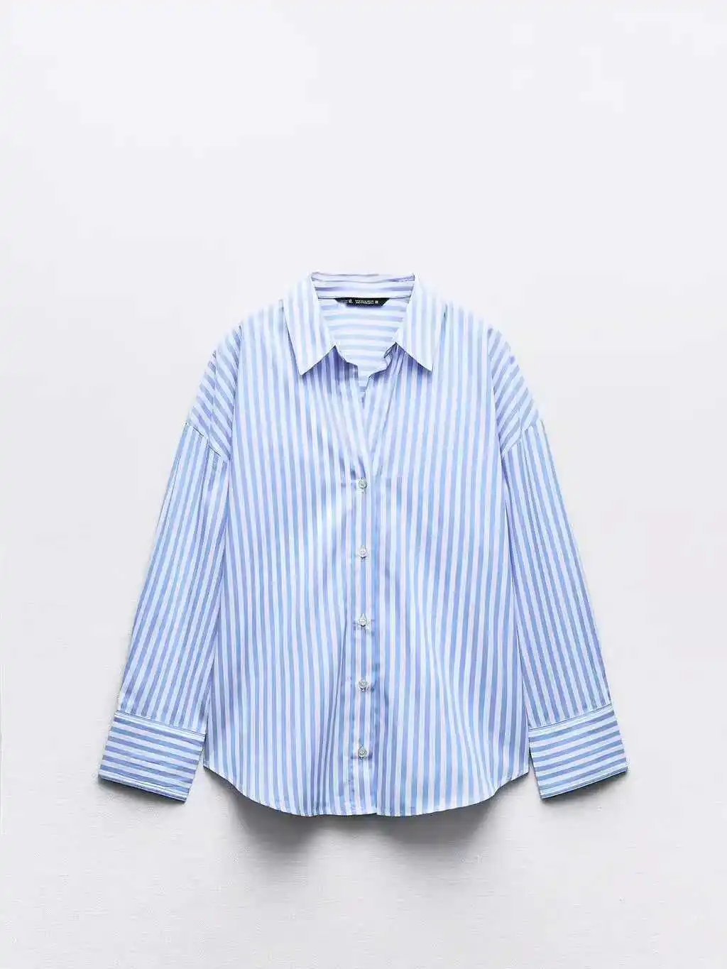 

Лето 2023, женские свободные длинные шелковые брюки в полоску, Новое поступление, корейский воротник из чистого хлопка с воротником на пуговицах