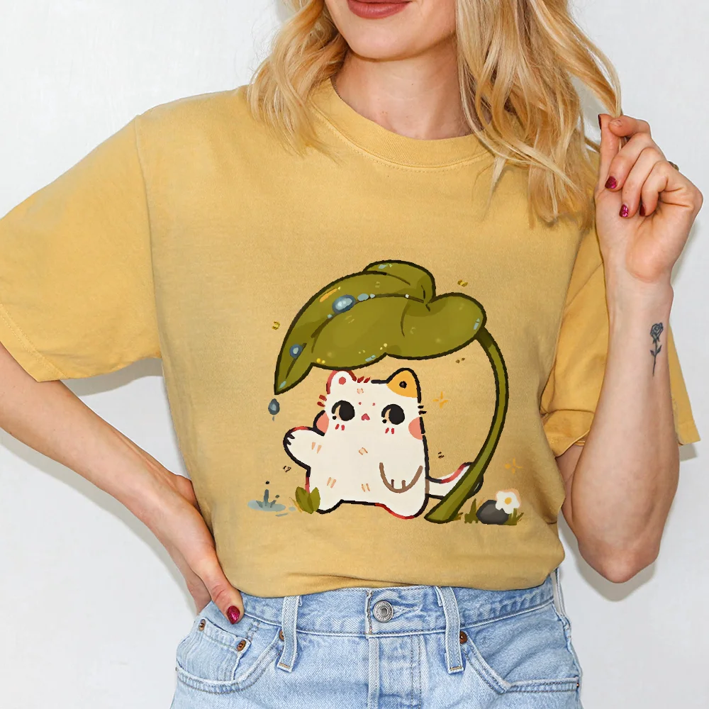 

Cute Summer Kitten, Korean Style T-Shirt, Hand-Painted Graphic Tee Women, Y2k Bunny Design,Oversized Comfort,Summer Fashion 2025