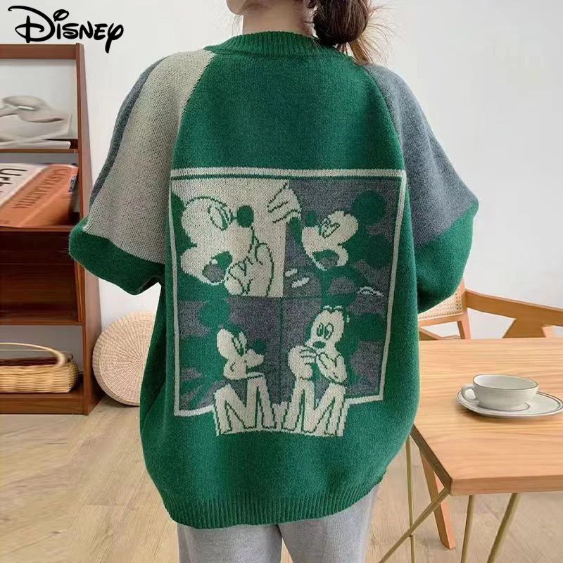 Imagem -03 - Disney-mickey Mouse Pulôver Moda Casual Inverno Indústria Pesada Design Sentido Unha Talão Paródia Pelúcia Mohair Camisola Nova Chegada