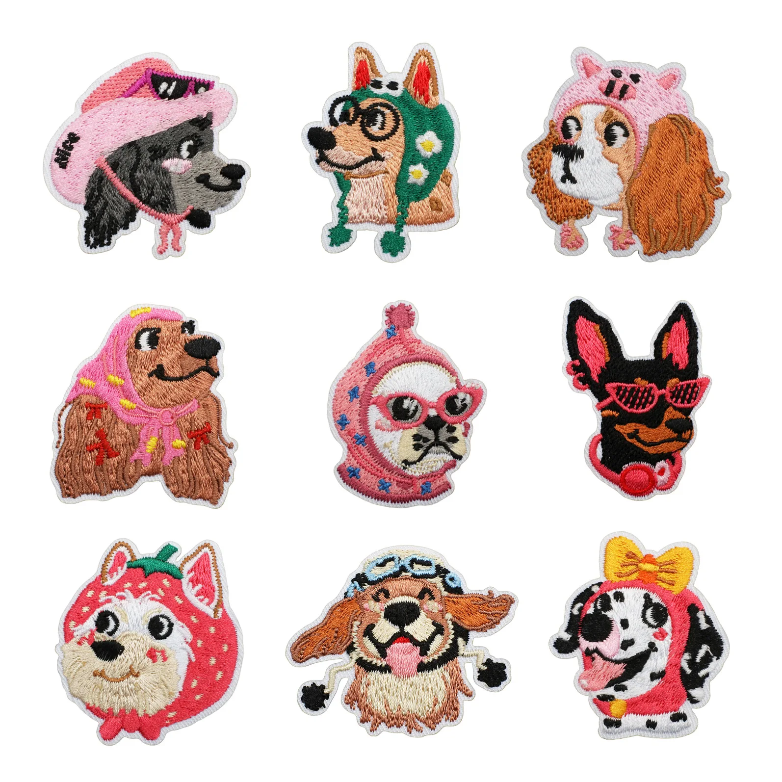 Parche bordado para perro, decoración de ropa, punto de caniche, etiqueta bordada de doberman