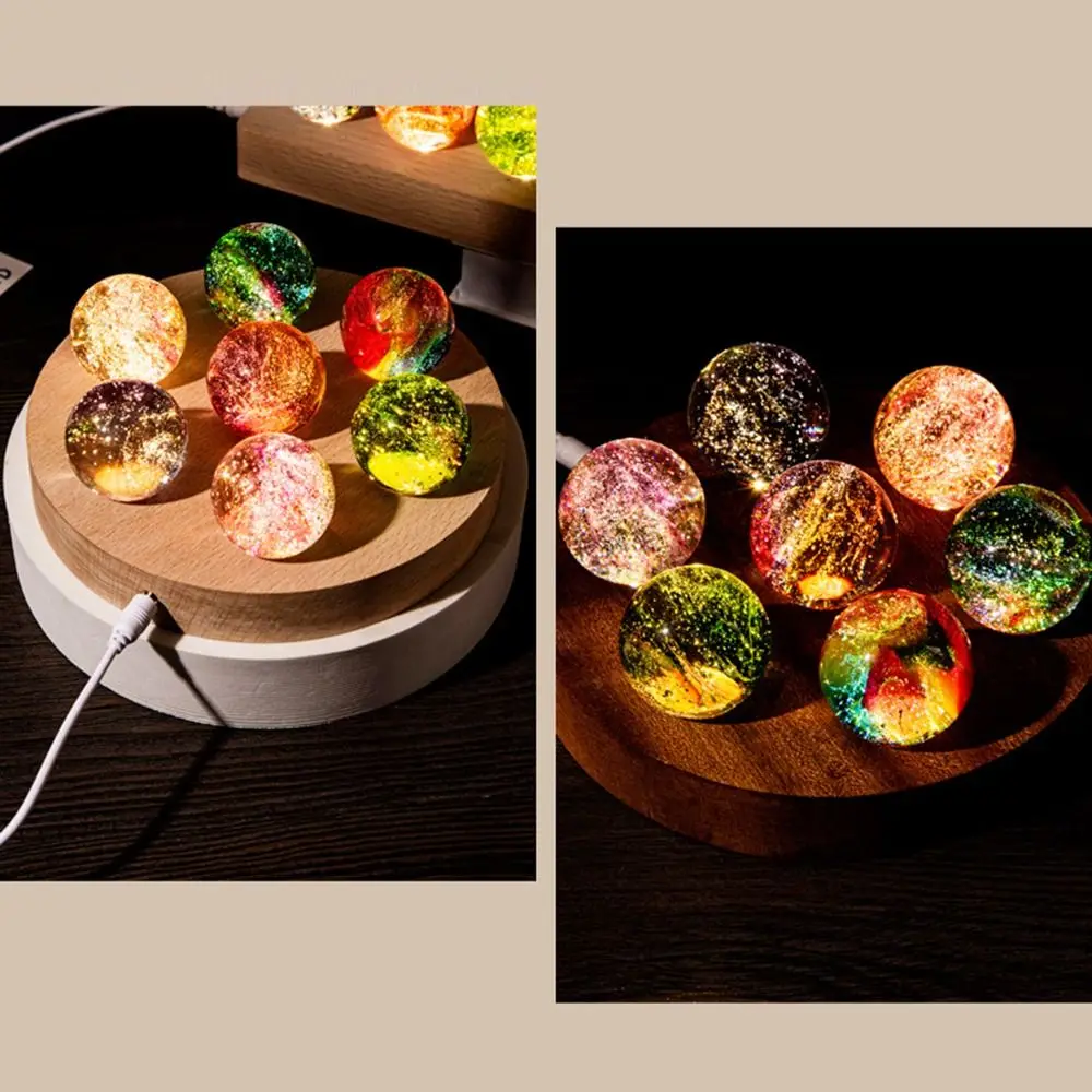 support-en-bois-led-avec-7-boules-de-verre-colorees-base-rectangulaire-ronde-detachable-ornements-lumineux-en-cristal-brillants-et-polyvalents