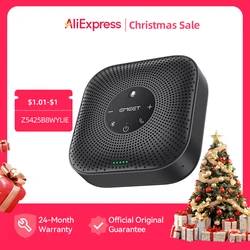 EMEET Vivavoce Altoparlante per conferenze wireless 360 °   Microfono per riunioni con pickup vocale con 4 microfoni con cancellazione del rumore per ufficio/casa