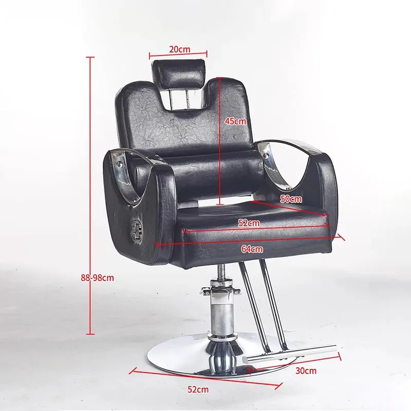 Men Salon Barber Chair Luxury Makeup Beauty Black Adjustable Chair Swivel Armrest Comfortable Cushion Cadeira Furnitures