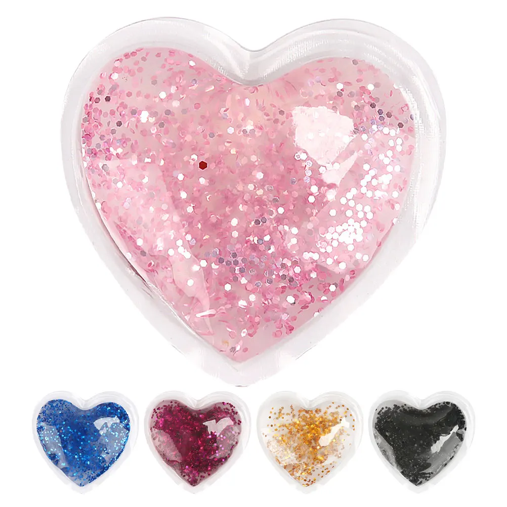 

5Pcs Heart Shaped Glitter Gel Eye Patches Reusable Cooling Heating Therapy for Eyes Dark Circles Under Eye Gel Pads