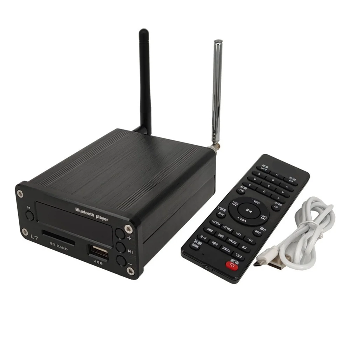 QA88X L7 HiFi Bluetooth 5.0 수신기 DAC 스테레오 오디오 프리 앰프 음악 플레이어 FM 라디오 헤드폰 앰프는 U 디스크 SD 하드 디스크를 지원합니다