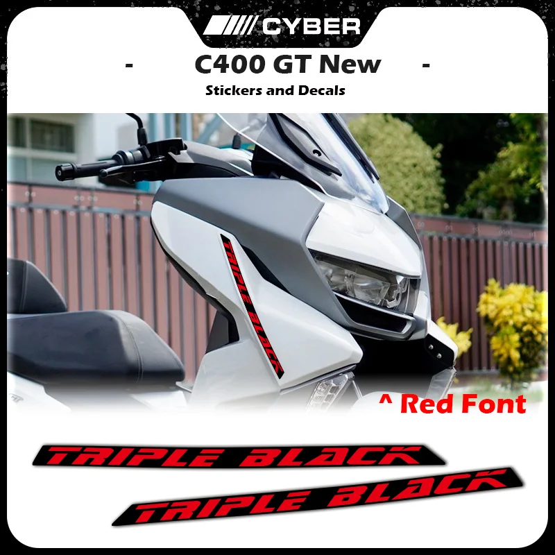 Autocollant de carénage de moto pour BMW, conception bicolore, triple noir, logo personnalisé, version imprimée OEM, C400 ightOEM