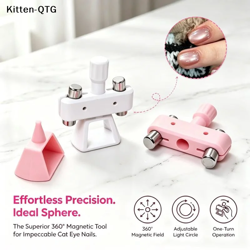 *Powerful Automatic Cat's Eye Magnet Rotatable Whipping Top Design Wide Light Glass Bead Nail Art Magnetic For Gel Nail Polish