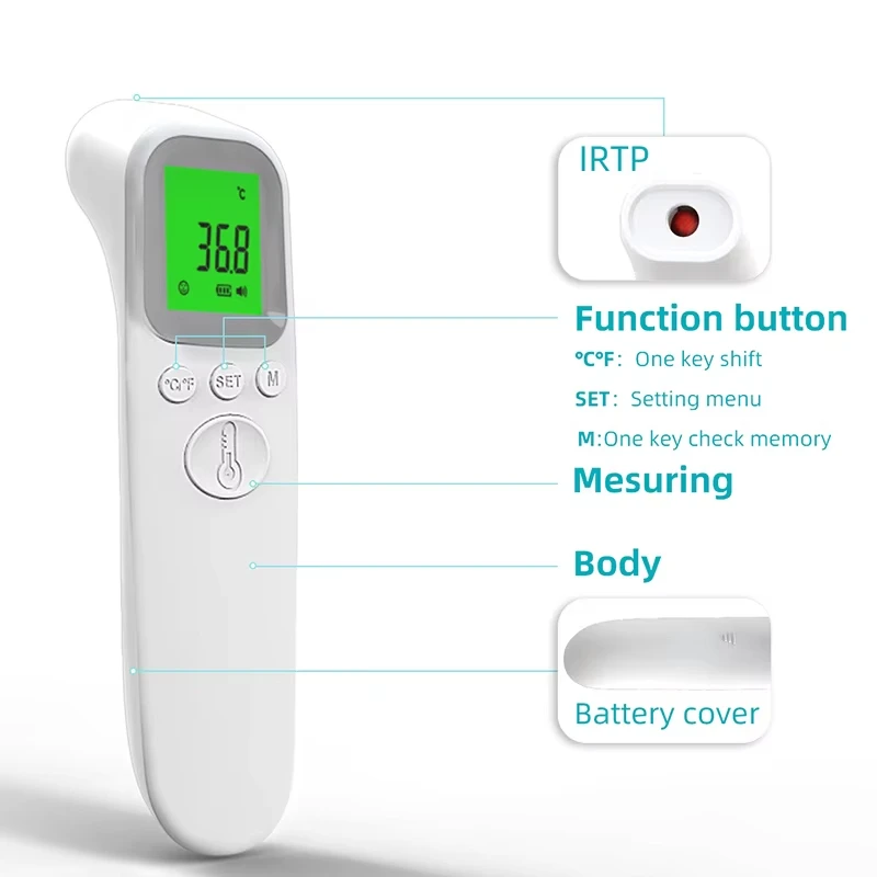 ABX Medical Digital Infrared Thermometer Quick Temperature Measurement Medical Handheld Body Forehead Non-contact Thermometer