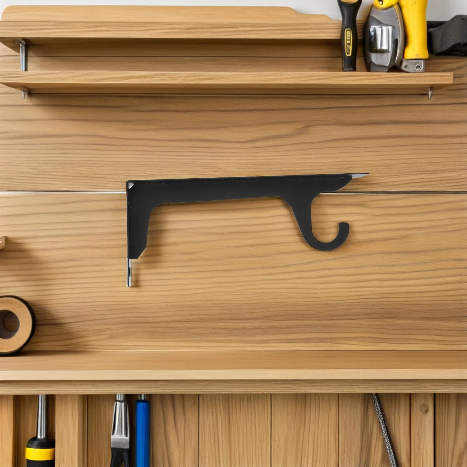 

2Sets Heavy Duty Floating Shelf Brackets Invisible Wall Mount Support Hooks Kitchen Bathroom Office Dual Function Stability