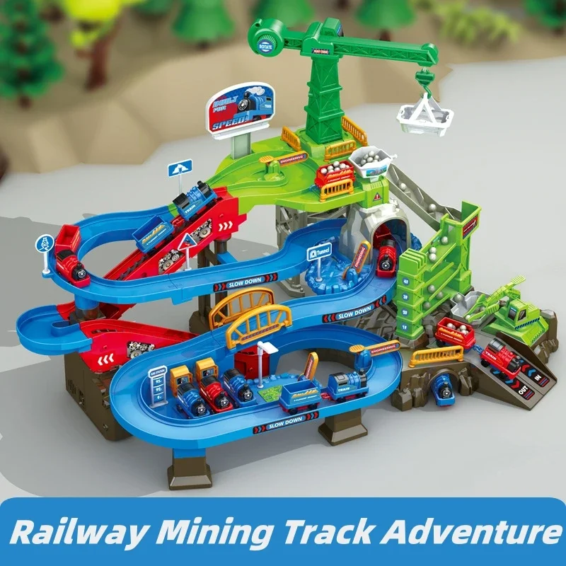 Electric Rail Train Adventure Mining Challenge Simulation Parking Lot Traffic Adventure Toys Gifts Boys