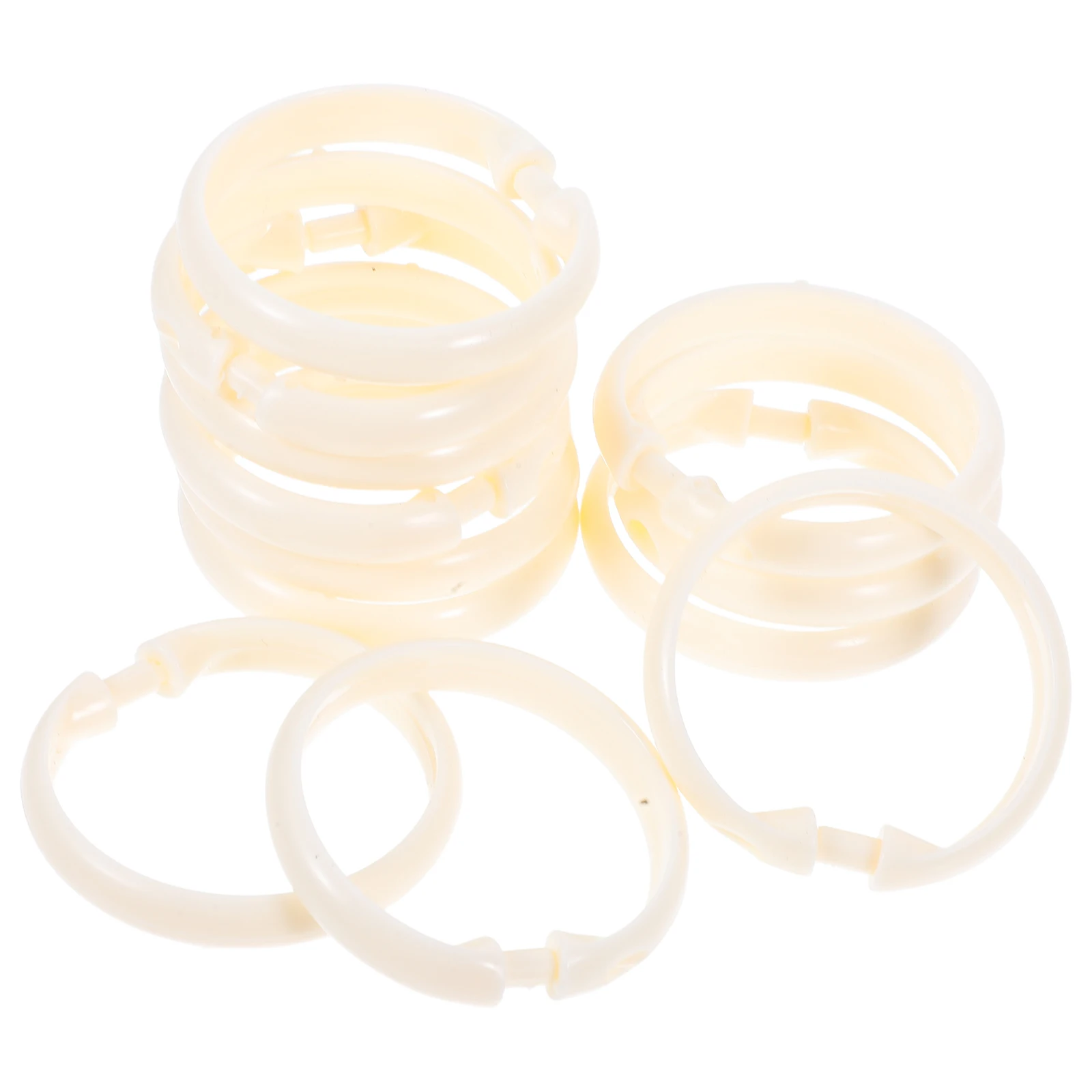

12pcs Round Shower Curtain Hooks White Plastic 50Mm Inner Diameter For Bathroom Hanging Rod Lightweight Accessories