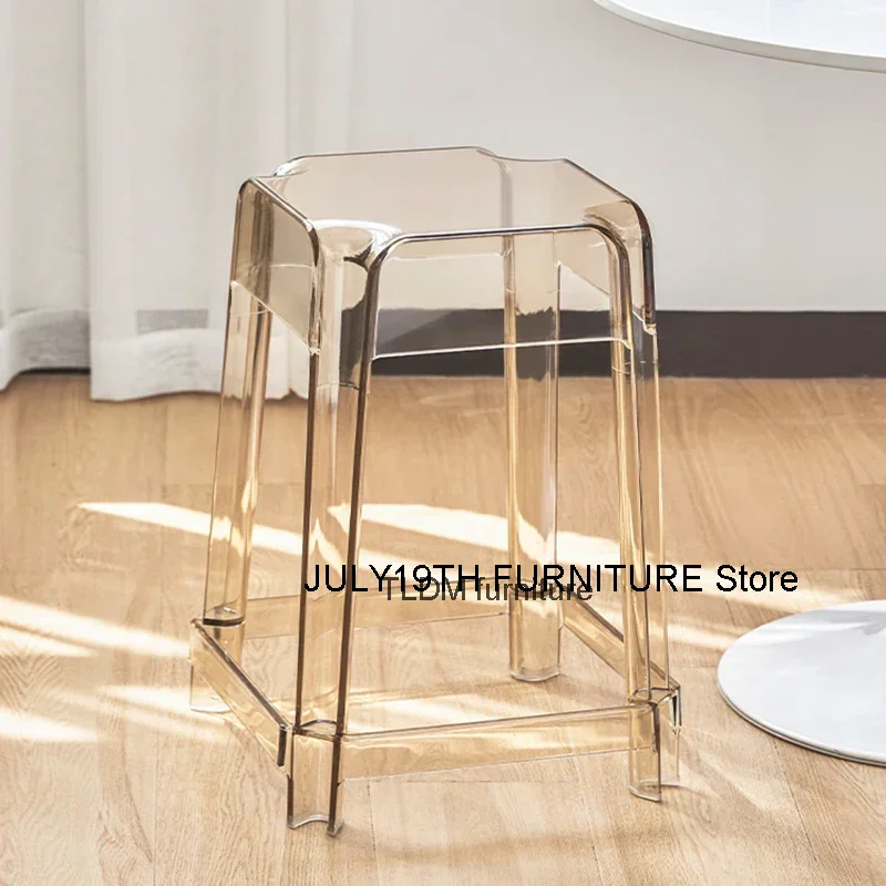 Acrylic Student Bar Chairs Mini Transparent Garden Dining Bar Chairs Comfortable Fauteuils De Salon Balcony Furniture Fg27