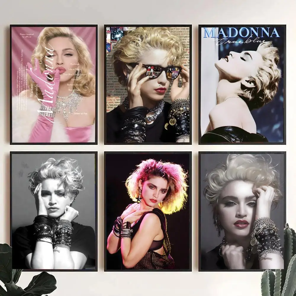 1pc Famous Singer M-Madonna Poster Decorative Wall Art Stickers Mural For Home Living Room Hallway Decor Gift