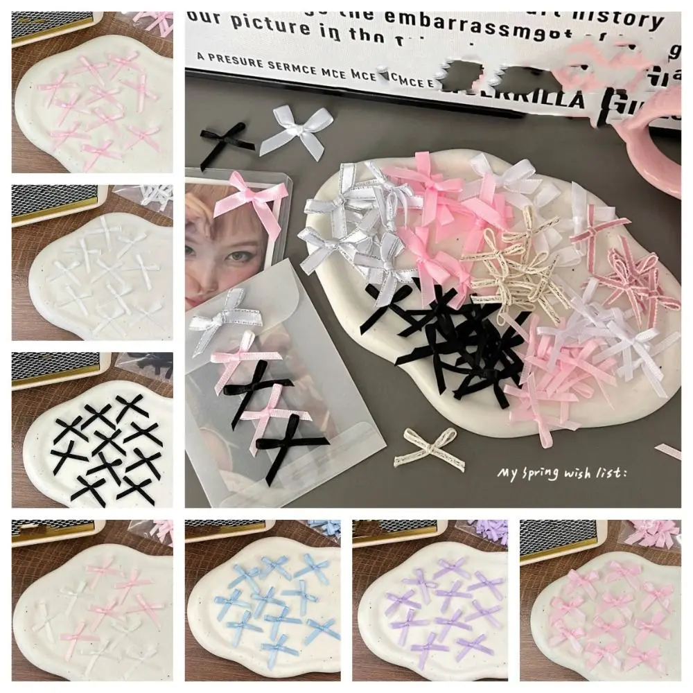 

10pcs Cute Handmade Craft Ribbon Bow Accessories Headdress DIY Hair Clip Accessories Balletcore Korean Style Package Decoration