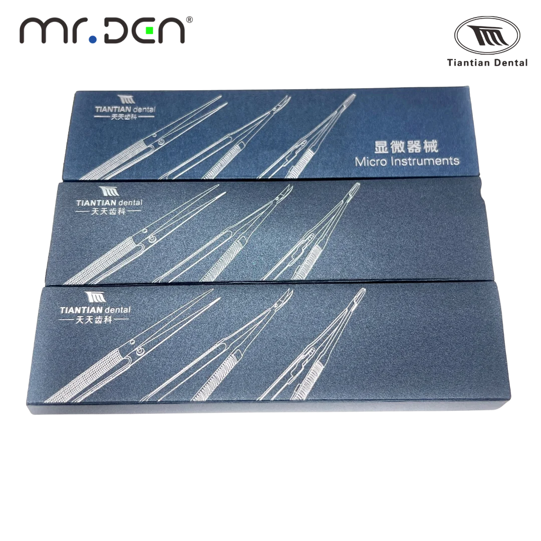 TIANTIAN Precision Dental Microsurgical Needle Holder Microalloy Tip Straight Curved Tip Ultrafine Suture