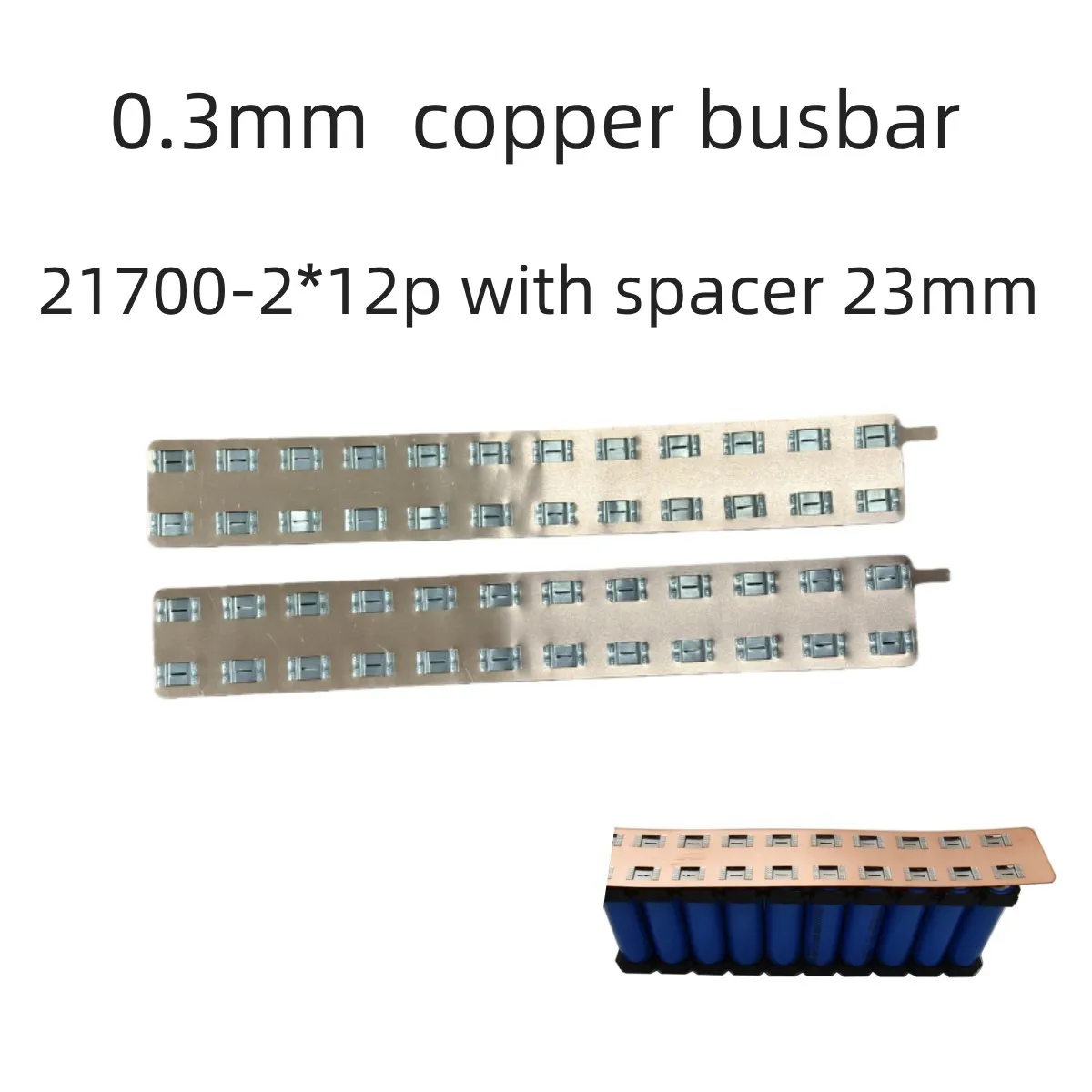 2S12P Lithium Iron Phosphate Battery Busbar 0.3mm Thickness 23mm Spacing T2 Copper for Enhanced Performance  Customized 22PCS