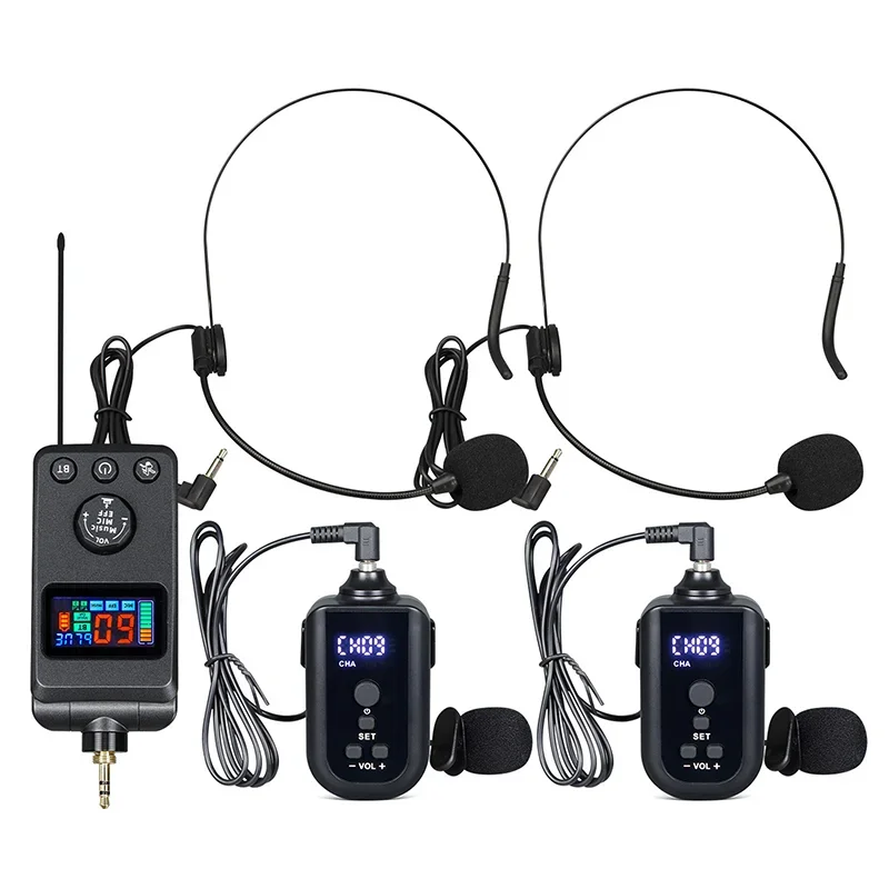 

Wireless Headset Microphone Anti-Howling Recharging Lavalier Handheld Mic For Performances, Conferences, Classrooms