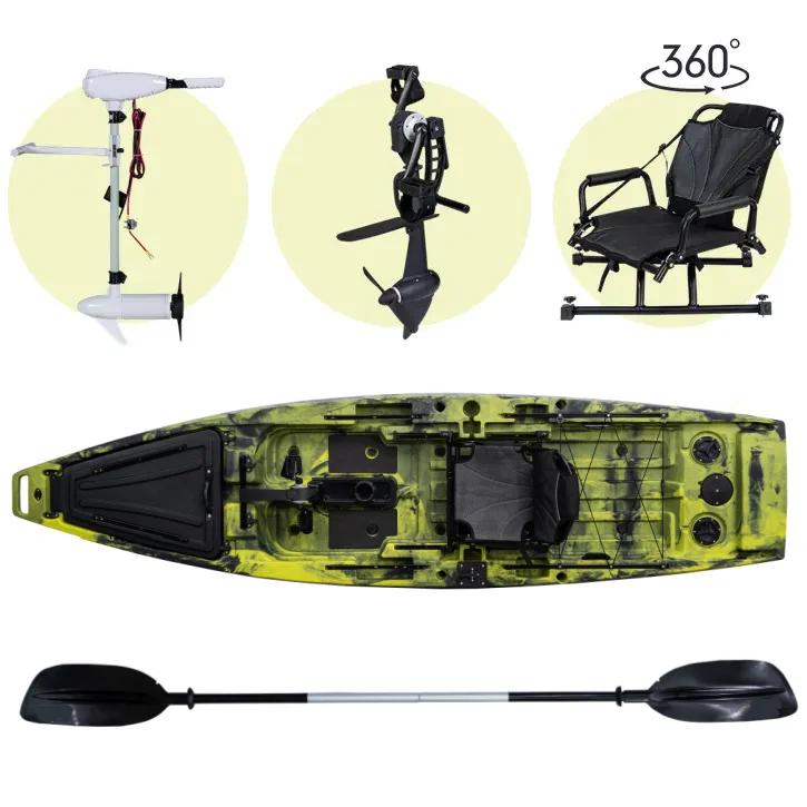 2024 New Arrival 12. 5FT 3.81M One Person Single Pedal Drive Kayak Fishing Kayak Boat With Electric Motor CE Certificate