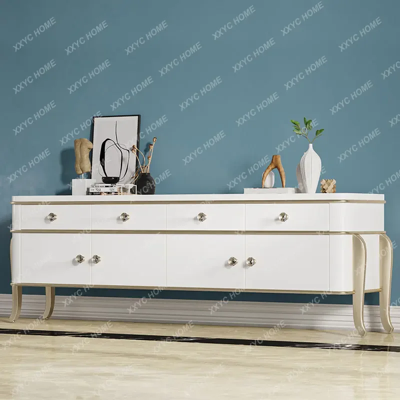 C  light luxury TV cabinet Modern simple all-solid wood TV cabinet Coffee table Audio-visual cabinet