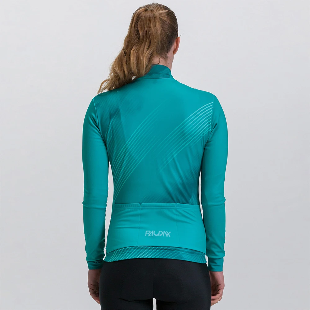 2025 Raudax 女性長袖ジャージ純粋な染料コーラル冬サイクリング服屋外