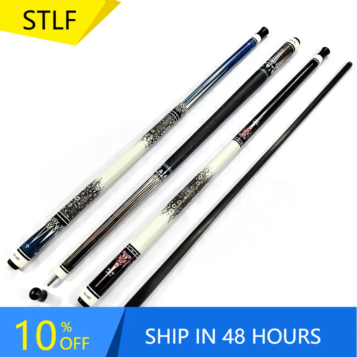 

STLFPremium VanQs Brand Handmade Carbon Fiber Material 12.5mm/11.5mm Multi Layer Cue Tip Uni Lock Joint 1/2 Billiard Pool Cue