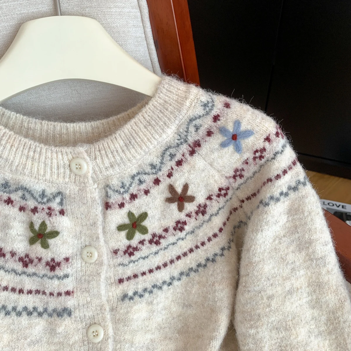 Dames abrikoos O-hals vest Japanse trui Vintage jaren 2000 Y2k Jumper Knitwear lange mouwen kasjmier trui lente herfst