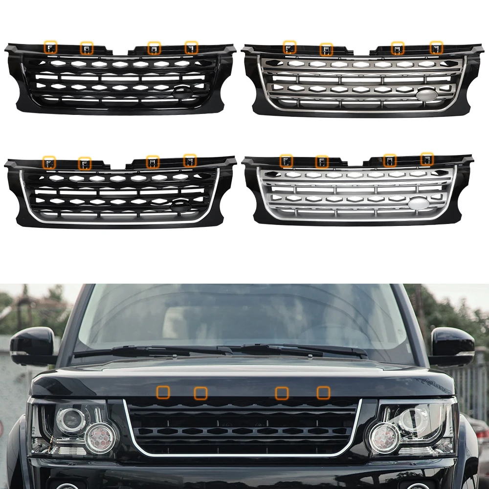 

Car Front Bumper Grill Grid Guard For Land Rover Discovery 4 LR4 2014-2016 L319 Centre Panel Upper Racing Grills Car Accessories