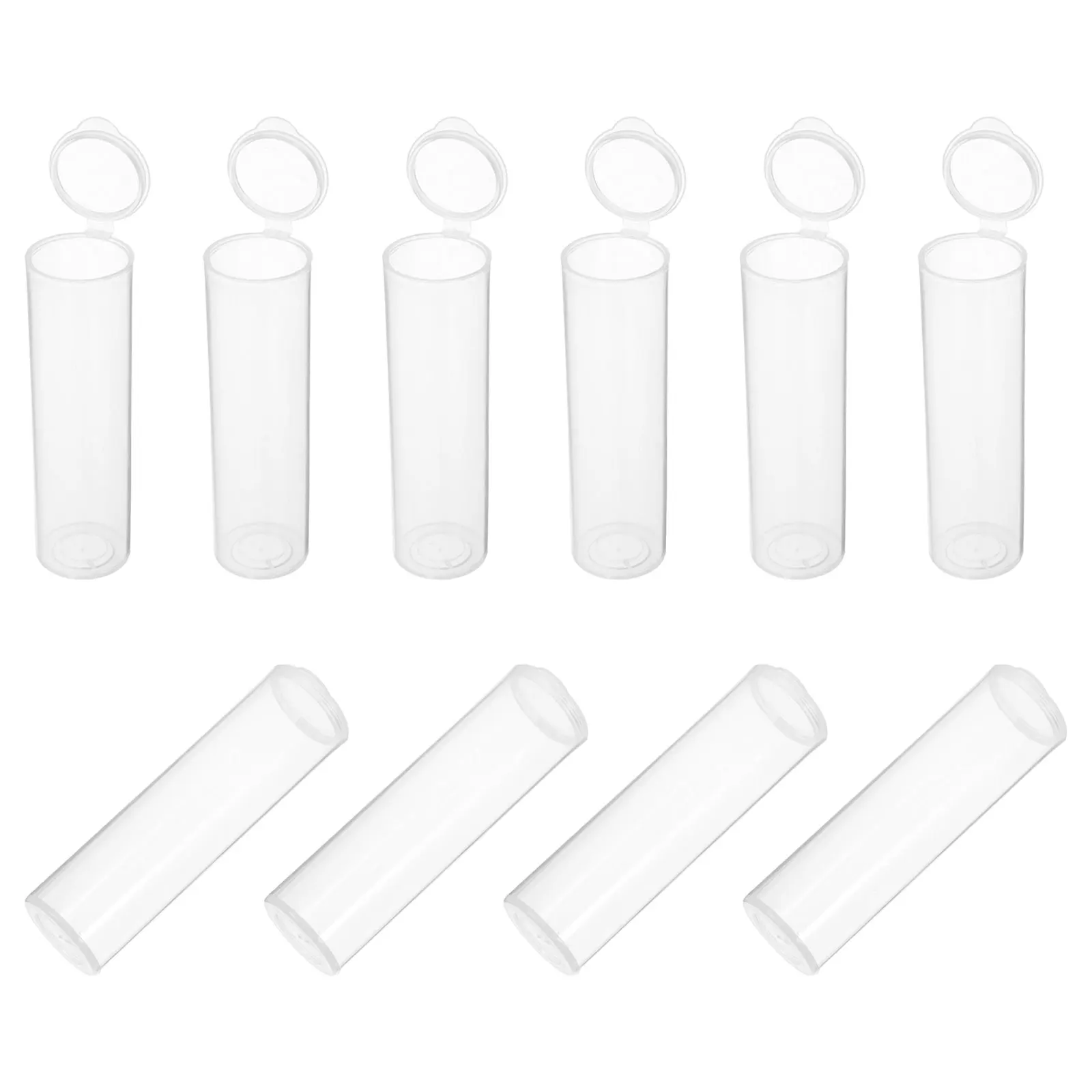 

Flip-top Storage Container Clear Plastic Tubes with Caps Laboratory Containers Coin Packing Pill