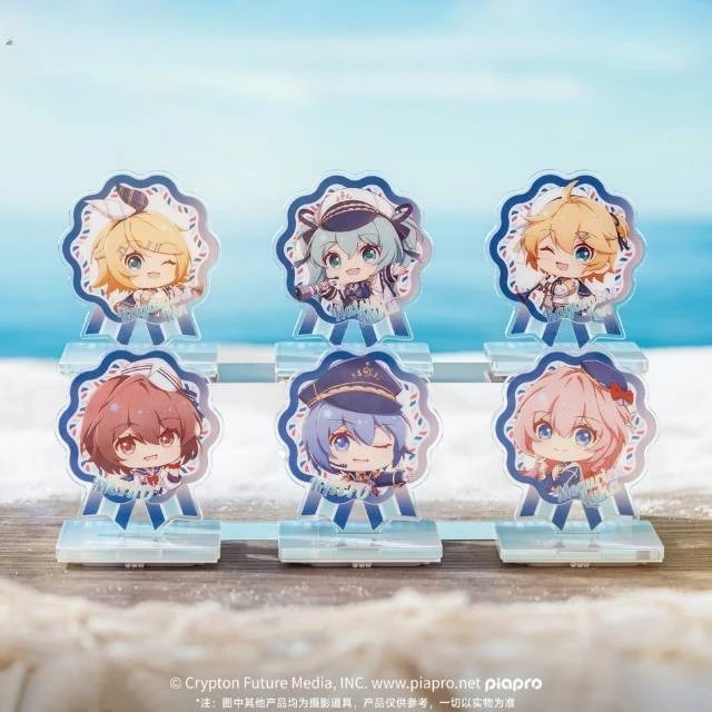 Hatsune Miku Tidal Song Series figura de Anime insignia coleccionable mercancía Otaku productos Gashapon Pin llavero