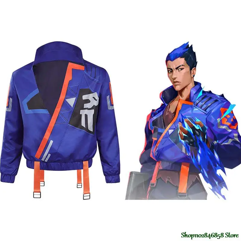 Disfraz de Yoru de juegos VALORANT para hombre, chaqueta azul, ropa de Halloween