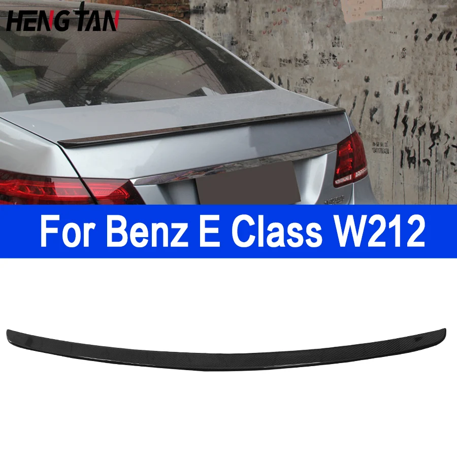 Carbon Fiber Forged Carbon Tail fins Trunk Spoiler Lip Wing For Mercedes Benz E Class W212 E300 E350 AMG Style Four-door car