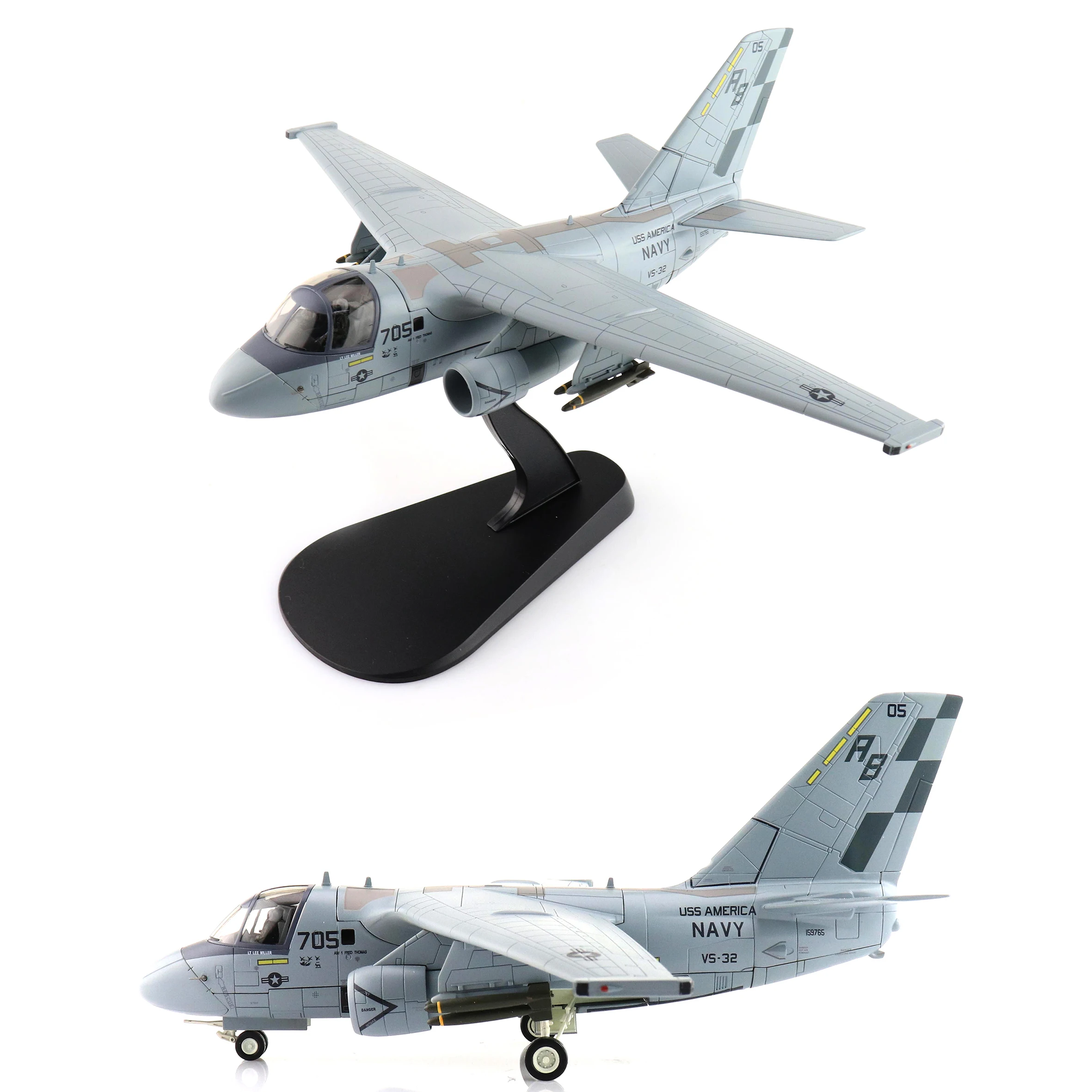 

Коллекционная модель 1/72 HA4912 US S-3 "Desert Storm" 159765 VS-32 "Maulers" USS America Alloy